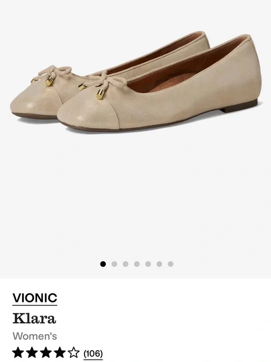 Vionic Klara Ballet Flats – Gold Metallic Leather - Picture 10 of 10